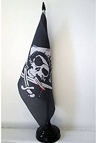 AZ FLAG Bordsflagga Pirat Deadman Chest 21x14 cm 100D Polyester Plastfot