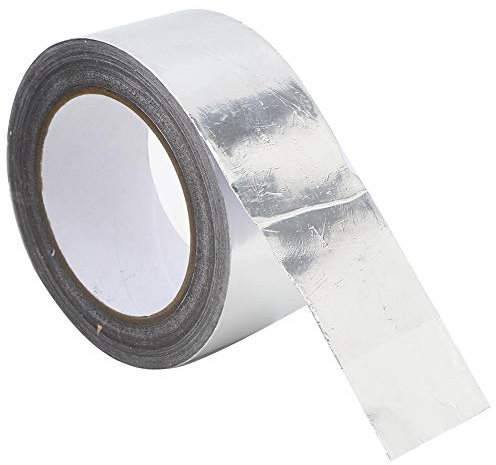 Elprico Aluminium Foil Adhesive Duct Tape, 50mm x 30m Waterproof Flame-Retardant Silver Aluminum Foil Tape for Pipeline