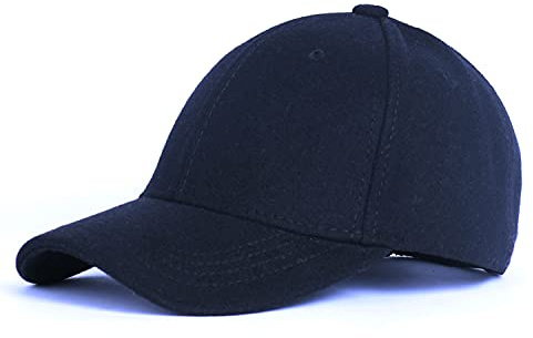 Zylioo Gorra de béisbol de invierno de lana de gran tamaño, tamaño XXL, con forro polar, con estructura suave, ajustable, cálida, para cabezas grandes, Azul marino, XX-Large