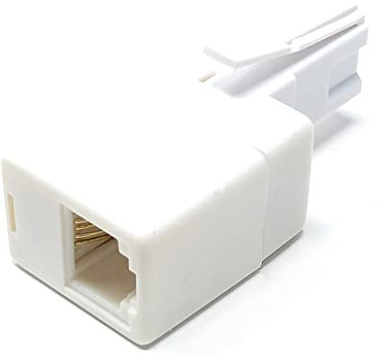 DRUT BT to RJ11 Socket, Telephone Line Adapter, 6P4C, 4 Wire Converter for BT UK Landline Phone, Modem Extender