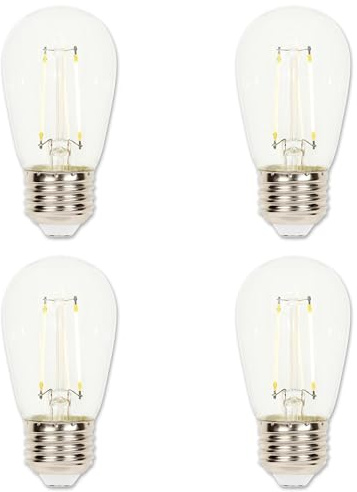 Westinghouse Lighting 5281020 1 Watt (15 Watt Equivalent) S14 Clear Filament LED Light Bulb, Medium Base, 4 Pack