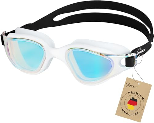 Siproch Schwimmbrille für Herren und Damen, Anti-Beschlag, UV-Schutz Verstellbar Komfort Profi Schwimmbrillen für Erwachsene Jugendliche, Weiß
