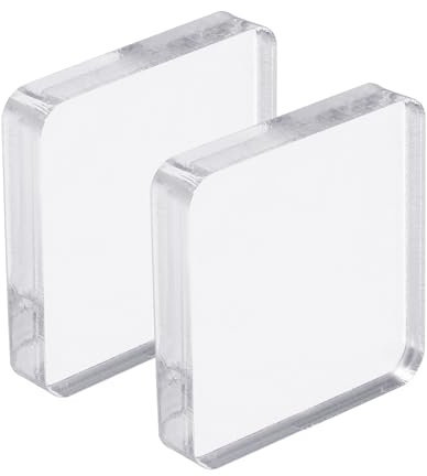 PATIKIL Acrylic Stamp Block, 2 Pack Clear Stamping Block with Grid Lines Decorative Mounting Blocks Set Square for Scrapbooking DIY Crafts Cards Making