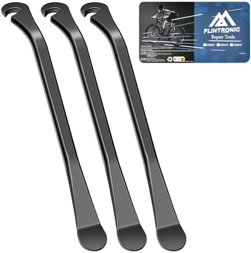 flintronic 3PCS Reifenheber Fahrrad, Stahl Fahrrad Reifenheber, Fahrrad Reifenwechsel Werkzeug, Fahrradreifen Montagewerkzeug, für Fahrrad, Bike
