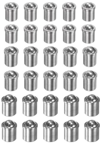 HARFINGTON 30pcs Ball Plunger 5x6/6x7/8x9mm 304 Stainless Steel Precision Positioning Beads Ball Point Spring Plungers Ball Catch Latch for Door Mechanical Devices Clamps Furniture