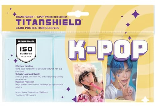 TitanShield 150 ct Premium Kpop Photocard Sleeve Card Protector Sleeve 57 x 88 mm per album