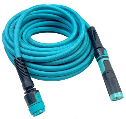 Manguera Aqua Control DuraLite de 15 metros, con lanza de riego de 3 formas.