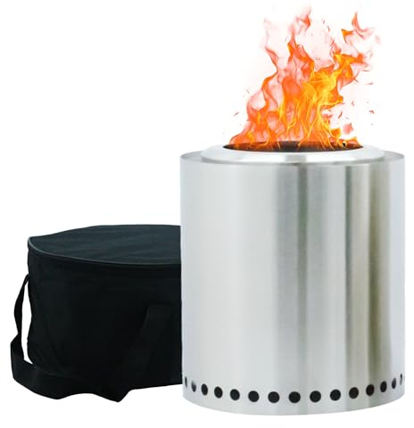 Edenoutdoor Hoguera para fuego, cesta de fuego, diámetro de 28 cm, decoración para jardín, terraza y balcón, para pellets/madera, acero inoxidable sin humo, cocina de mesa para acampada suburbana