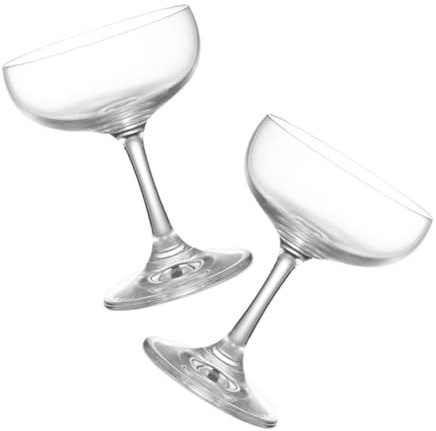 HIAKDOFT Coppa Da Cocktail Vintage in Vetro 140ml, Bicchiere Da Martini Decorativo Per Feste, Set 2 Pezzi Per Bar e Intrattenimento