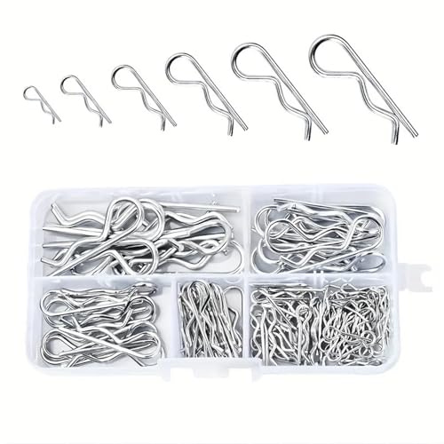 100/150pcs Cotter Pins Spring Connectors 2 Mm, R-Clips Splint Assortment Galvanised Safety Set For Automotive, Mechanics, Car Garage