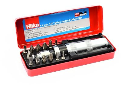 Hilka 11670013 1/2-Inch Pro Craft Impact Driver Set (13-Piece)