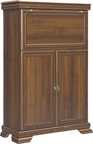 Furniture24 Kommode Kora KK5 Highboard Schrank Barkommode Barschrank Wohnzimmerschrank Mehrzweckschrank mit 1 Klapptür und 2 Drehtüren (Samoa King)