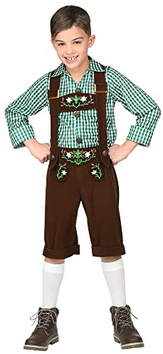 W WIDMANN MILANO Party Fashion - Costume enfant bavarois, chemise, pantalon traditionnel, fête de la bière, fête populaire, déguisements de carnaval