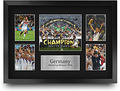 HWC Trading FR A3 Germany 2014 World Cup Winners Gedruckte Erinnerungsstücke Signiert Autogramm Foto Display Für Fußball-Fans Und Unterstützer - A3 Eingerahmt