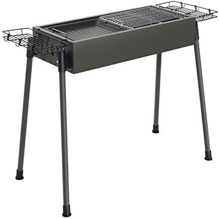 Portátil Barbacoa Parrilla Al aire libre fuerte y robusto de acero inoxidable de acero inoxidable Parrilla de la barbacoa grande de la parrilla de carbón para picnic, patio y barbacoa de patio con bol