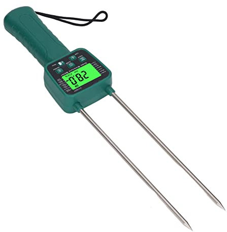 Humidimètre de foin, écran LCD à arrêt automatique Testeur d'humidité de foin numérique Diffusion vocale pour le blé