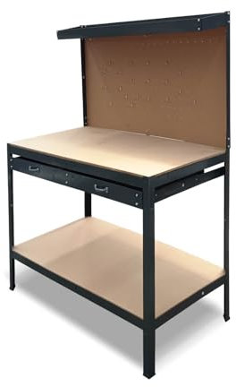 CATTERHOUSE Banco-Mesa de Trabajo Cargo Advance 120x60x155 cm de Acero Galvanizado y MDF con Cajón y 25 Piezas Incluidas