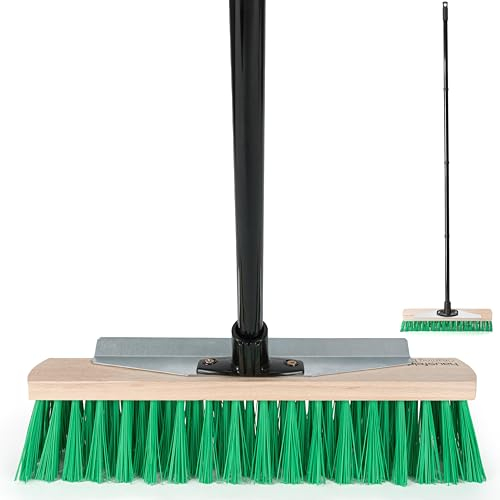 Balai Extérieur Hausfelder Avec Manche 40 cm - Balai de Voirie, Pelle de Jardin Extra Large
