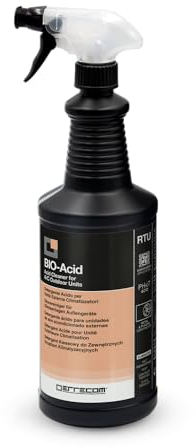 ERRECOM BIO-Acid, Acid Condenser Cleaner with Biodegradable Surfactants, 1 L Bottle with Trigger Sprayer for Foam or Liquid Jet, Disposable Gloves included