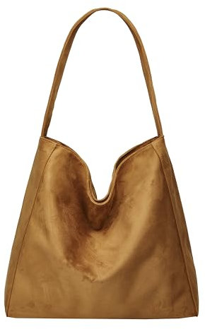 Wildleder-Hobo-Taschen für Damen, Vintage-Tragetasche, Retro-Umhängetaschen, alles Handtasche & Tragetasche, Reisetasche, Braun, Einheitsgröße