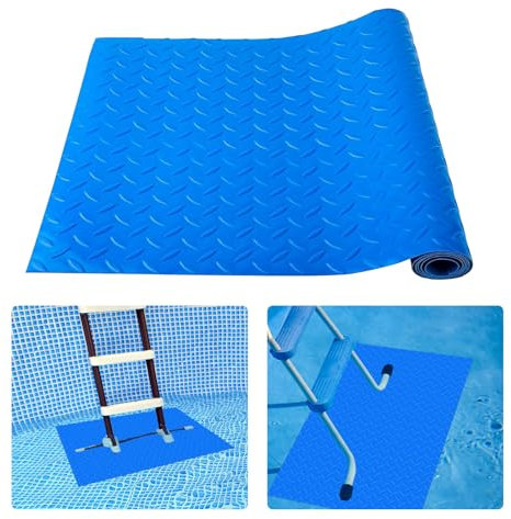 Swimming Pool Ladder Mat, Protective Non-Slip Swimming Pool Step Pad Protective Ladder Pad with Texture for Above Ground Swimming Pool Ladder Pad (9x36 inches)