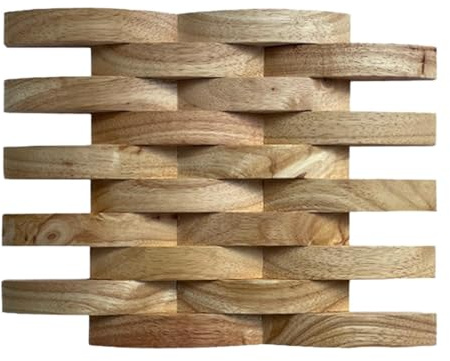 JISADER Panel de Pared de Madera Texturizado 3D para Interiores, Decorativo, con Bordes Lisos y Redondeados, Elegante Revestimiento de Madera para Sala de, Color Madera Clara