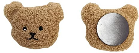 Qcwwy Imán para Nevera, Oso de Peluche, Imán de Animales 3D Bordado para el Hogar, la Oficina y la Habitación de los Niños (Café)