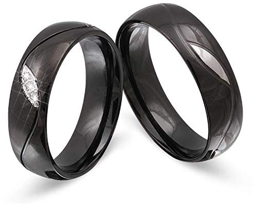Juwelier Schönberg - Damen Partnerringe Freundschaftsringe Geschenk für Paare Edelstahl 62-64