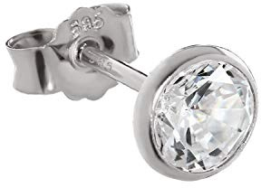 NKlaus EINZEL 5,3mm Ohrstecker Weißgold 585 Gold Ohrring 14 Karat Kristall Zirkonia weiß 2076