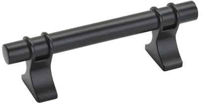 Amerock | Cabinet Pull | Matte Black | 3 inch (76 mm) Center to Center | Davenport | 1 Pack | Drawer Pull | Drawer Handle | Cabinet Hardware