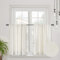CUCRAF Scheibengardine Küchengardinen Bistrogardine 2er Set Natur Leinen H 60 x B 120 Hellbeige Halb Transparent Stores Gardinen Fenster Leinenvorhang Gardinenschal
