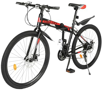 WDZCZDoo Mountainbike 26 Zoll Stoßdämpfungs Fahrrad Mountainbike für Damen und Herren Fahrrad Bike (Schwarz rot)