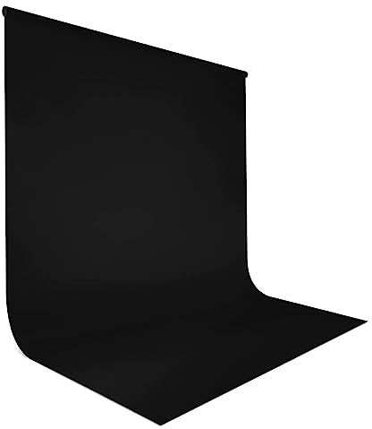 Fondo Fotográfico Negro para Vídeo de 2 x 3 m, Bonvvie Fondo Fotográfico Resistente a Las Arrugas, Fondo de Muselina Lavable para Estudio Fotográfico, Televisión, Zoom, Youtube, Reunión en Líne