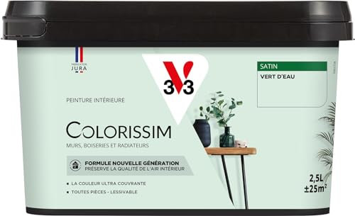 V33 Peinture multi-supports Colorissim® Vert d'eau satin 2,5L