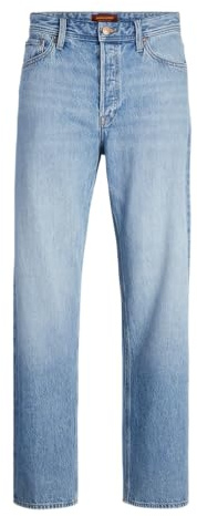 JACK & JONES Loose Fit Jeans JJIEDDIE Jjoriginal SBD 326 Noos Loose Fit Jeans, Blu Denim, 38