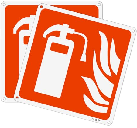 Andchi Segnale estintore angolare antincendio in alluminio Set di 2