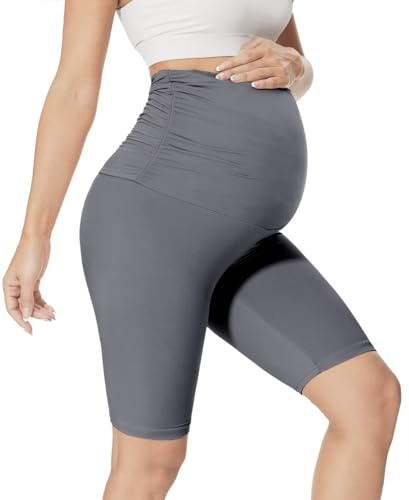 QGGQDD Legging de grossesse court pour femme enceinte