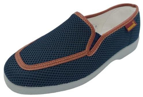 Zapatillas Caballero - Cómodas - con Velcro y sin Velcro - Flexibles y Anatómicas Personas Mayores (Modelo 1, Sistema Tallas Calzado EU, Adulto, Números, Mediano, 43)