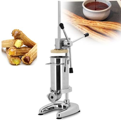 Hydravex Máquina para Hacer Churros Manual, 2L 3L Máquina Comercial de Donuts de Frutas Latinas de Acero Inoxidable con 5 Tipos de moldes, para restaurantes, hoteles, cafeterías y panaderías,3L