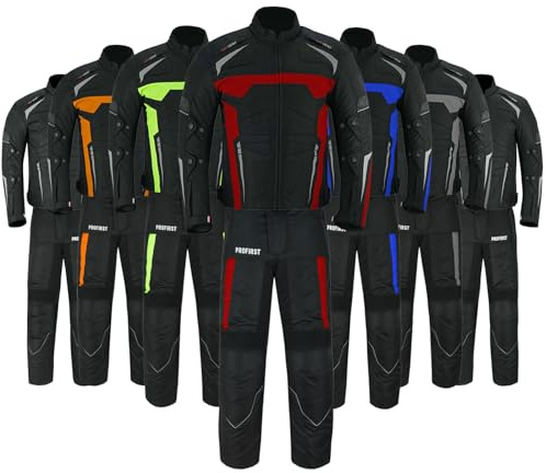 Waterproof Motorbike Suit - Motorcycle Armor 2-Piece Jacket With Protective Trouser for All Weather CE Armour for Men (Grey, L)
