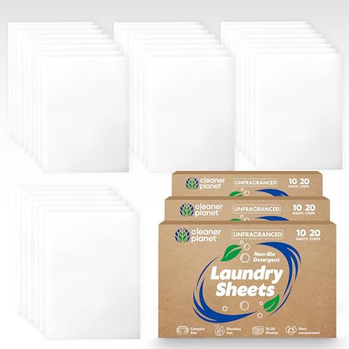 SOL 30x Unscented Laundry Detergent Sheets, Washes Up to 60 Loads - Eco Washing Strips for Everyday Use and Travel, Leaves Clothes Fresh & Clean with No Sticky Liquids or Plastic Waste