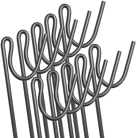 Fencing Pin 1.15m Long 8mm Thick Pins, Steel Fencing Road Rod, Garden Metal Fence Stakes for Temporary Outdoor Garden Fencing and Signage (10 Pack)