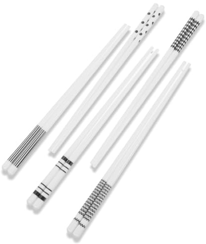 JEYORZY 5 Paia Bacchette Lavabili In Lavastoviglie, Per Sushi, Cinesi, 24 Cm, In Lega Riutilizzabili, Antiscivolo