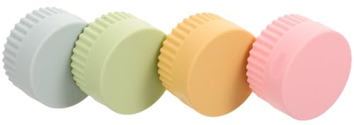STOBAZA 4 pièces Set de Pots Silicone Étanches pour Crème Visage et Corps Contenants Compacts et Polyvalents pour Cosmétiques et Accessoires de Voyage Rangement Beauté Portable et Léger