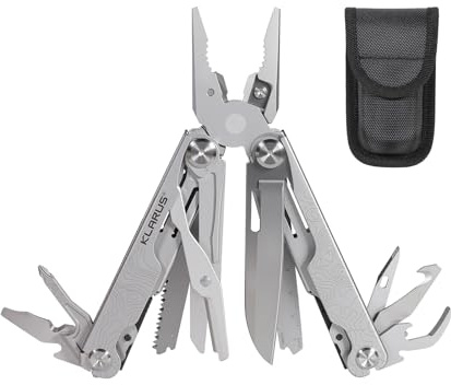 KLARUS 20 en 1 MT07 Herramienta Multifuncional Profesional, juego de regalo para hombres, multi-herramienta que incluye pinzas y un cuchillo plegable, con funda de transporte, ideal para campamentos a
