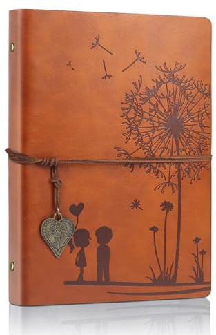 Aomiduo A5 Notebook 200 Pages Dandelion Refillable Diary Vintage Travel journals for Women