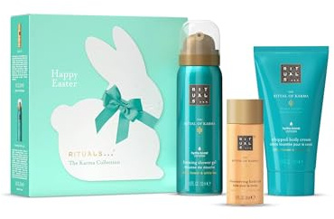 RITUALS Easter Gift Set The Ritual of Karma 2026 – Foaming Shower Gel 50ml, Shimmering Body Oil 30ml & Whipped Body Cream 70ml – Lotus Flower & White Tea Scent – Hydra‑Boost Complex – Bunny Box