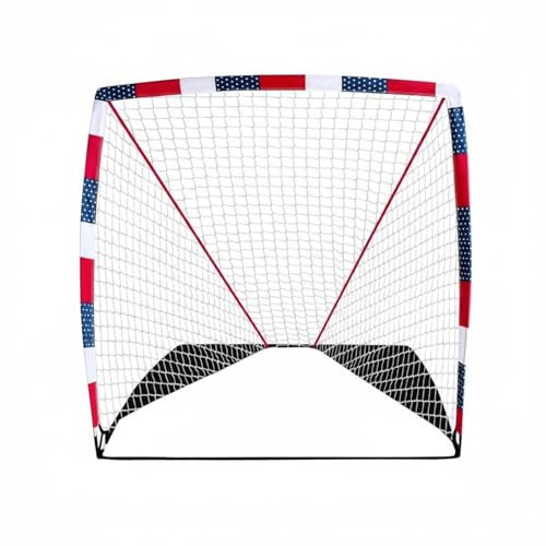 Ronyme Portería de Hockey Portátil Red Meta Marco Portátil Plegable de Vidrio y Base de Acero Adecuada para Juegos Recreativos y Ejercicios Técnicos 6x6pulgadas