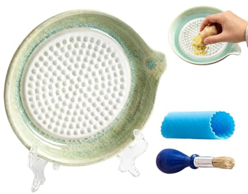 Grating Plate | 4 delar manuell keramisk köksverktyg med borste | oljegräs | Onion gradering verktyg för citron zest ingefära nutmeg hem restaurang picknick camping