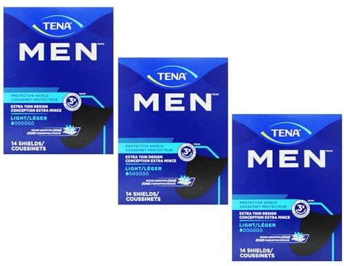 TENA Men Incontinence Guard Pads for Men, 3 Pack (3 Packs of 42) - Extra Light Bladder Weakness Protection, Large Size
